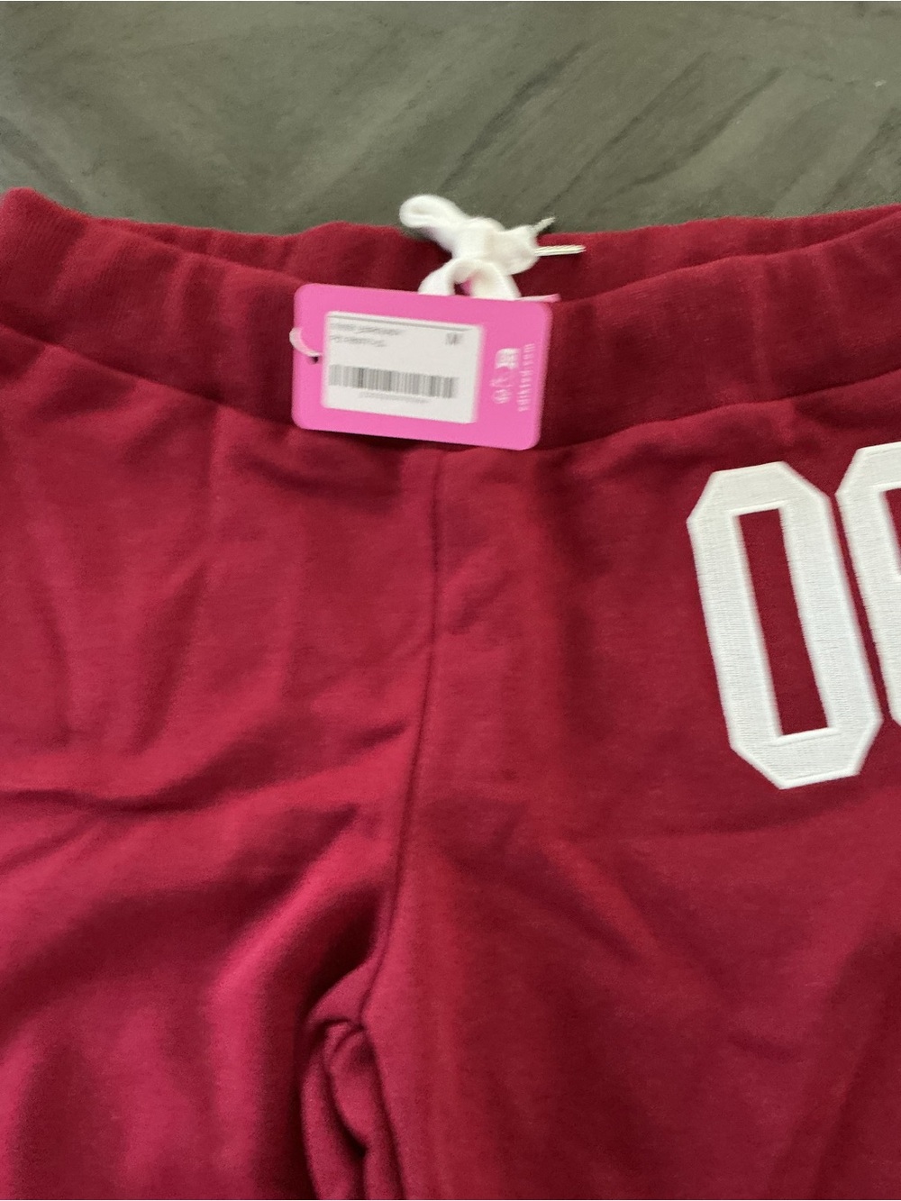 Edikted Burgundy Track Joggers with White Drawcord and Number Detail